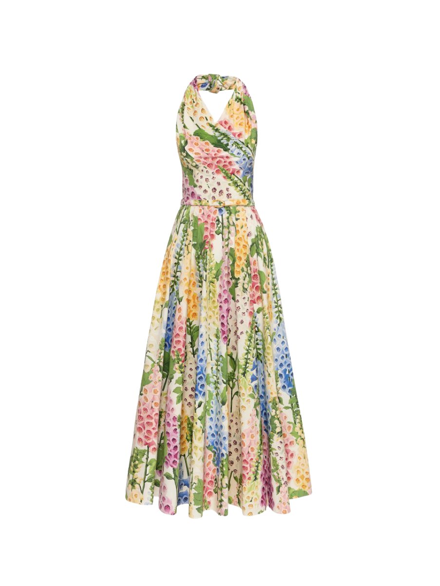 Foxglove Cotton Poplin Halter Dress