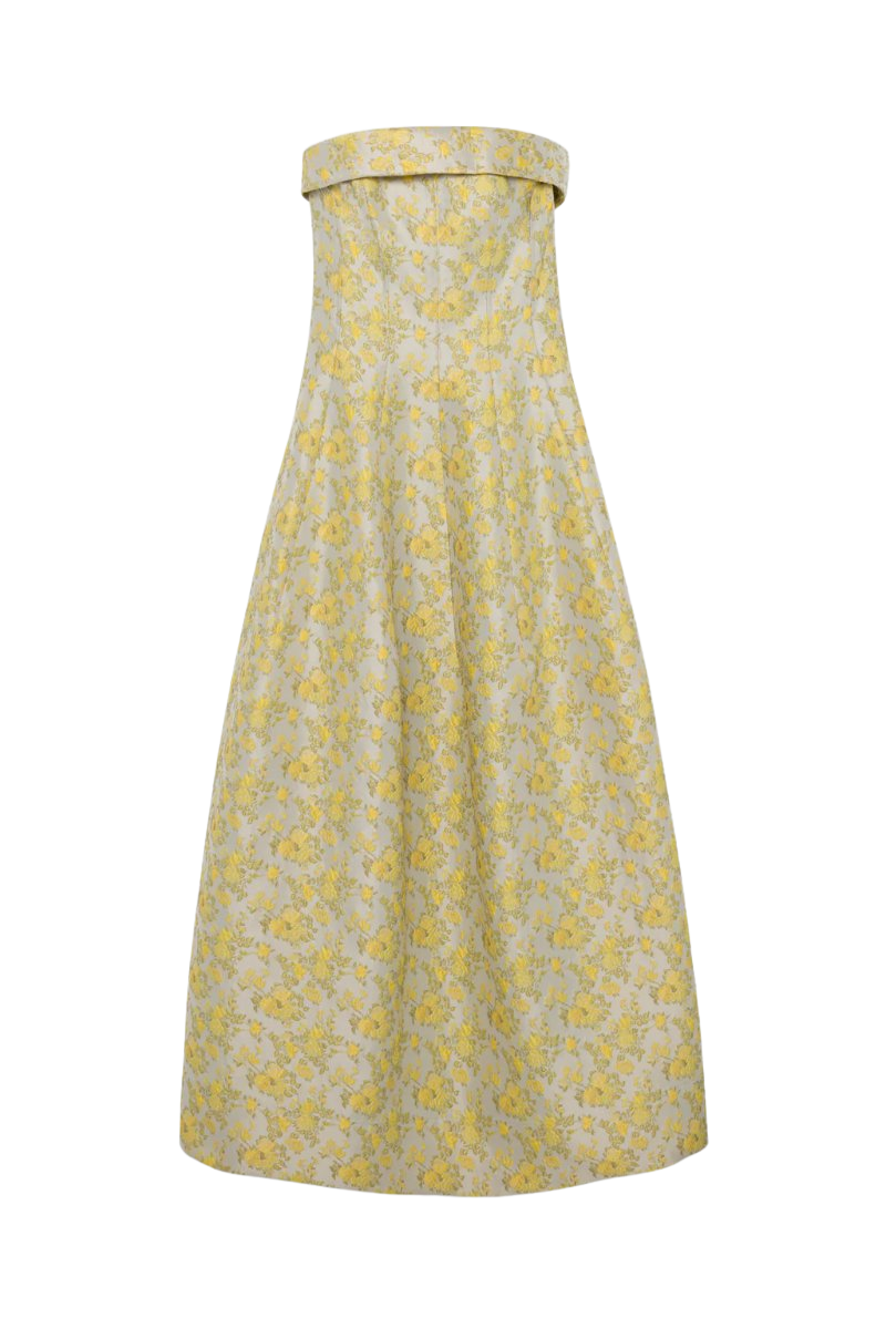 Octavia Jacquard Strapless Gown