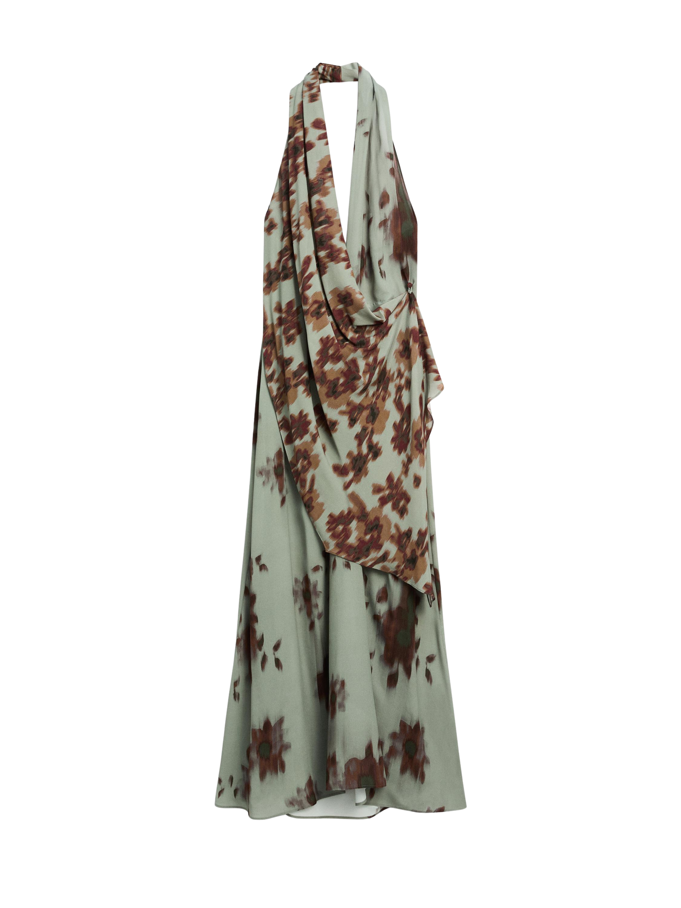 Printed halter midi dress