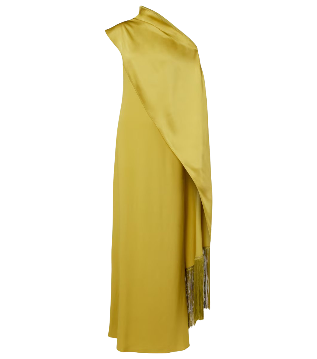 Taller Marmo Berenson one-shoulder crêpe cady gown
