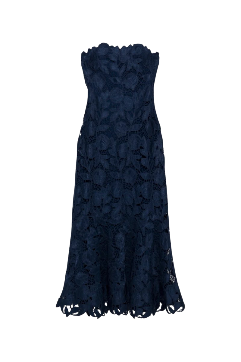Valletta Strapless Embroidered Dress