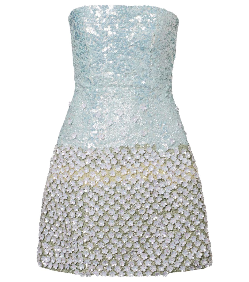 Là Fuori Floral sequined minidress
