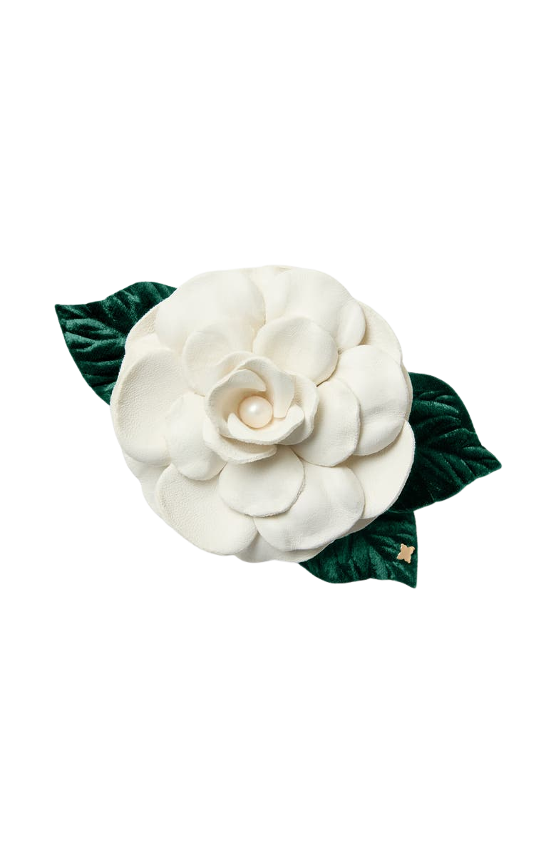 The Small White Gardenia Floral Brooch