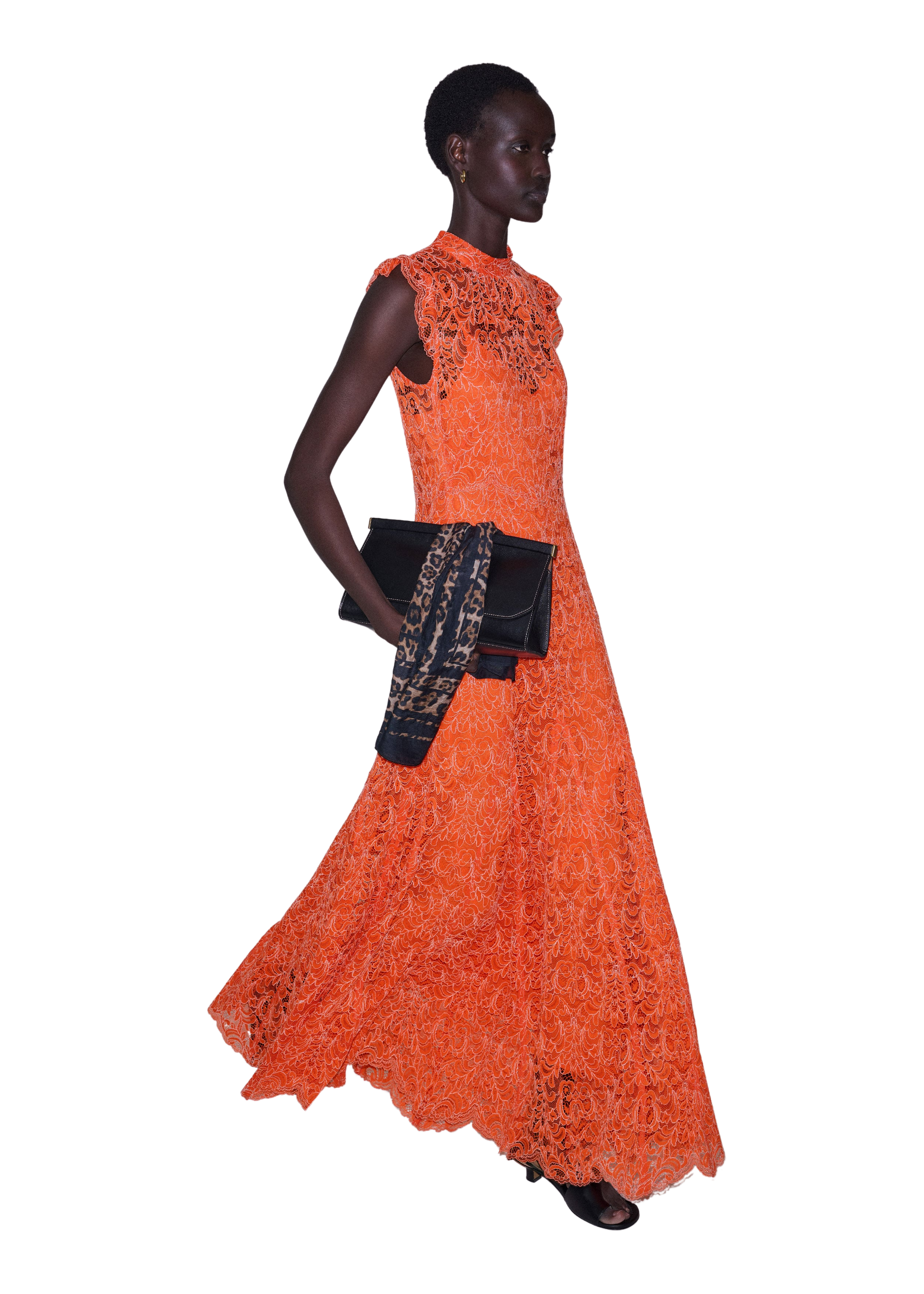 Full-Length Dress Two-Tone Lace