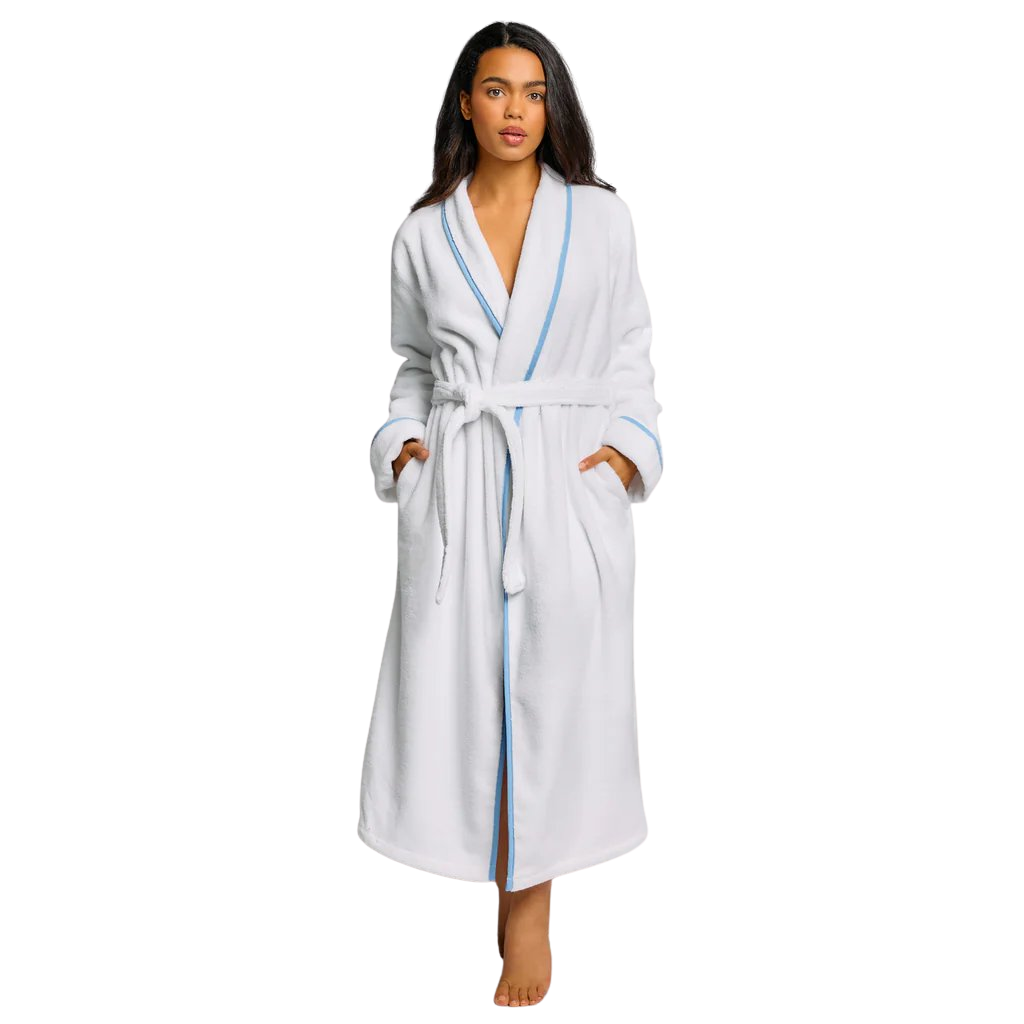 Turkish Cotton Piped Robe