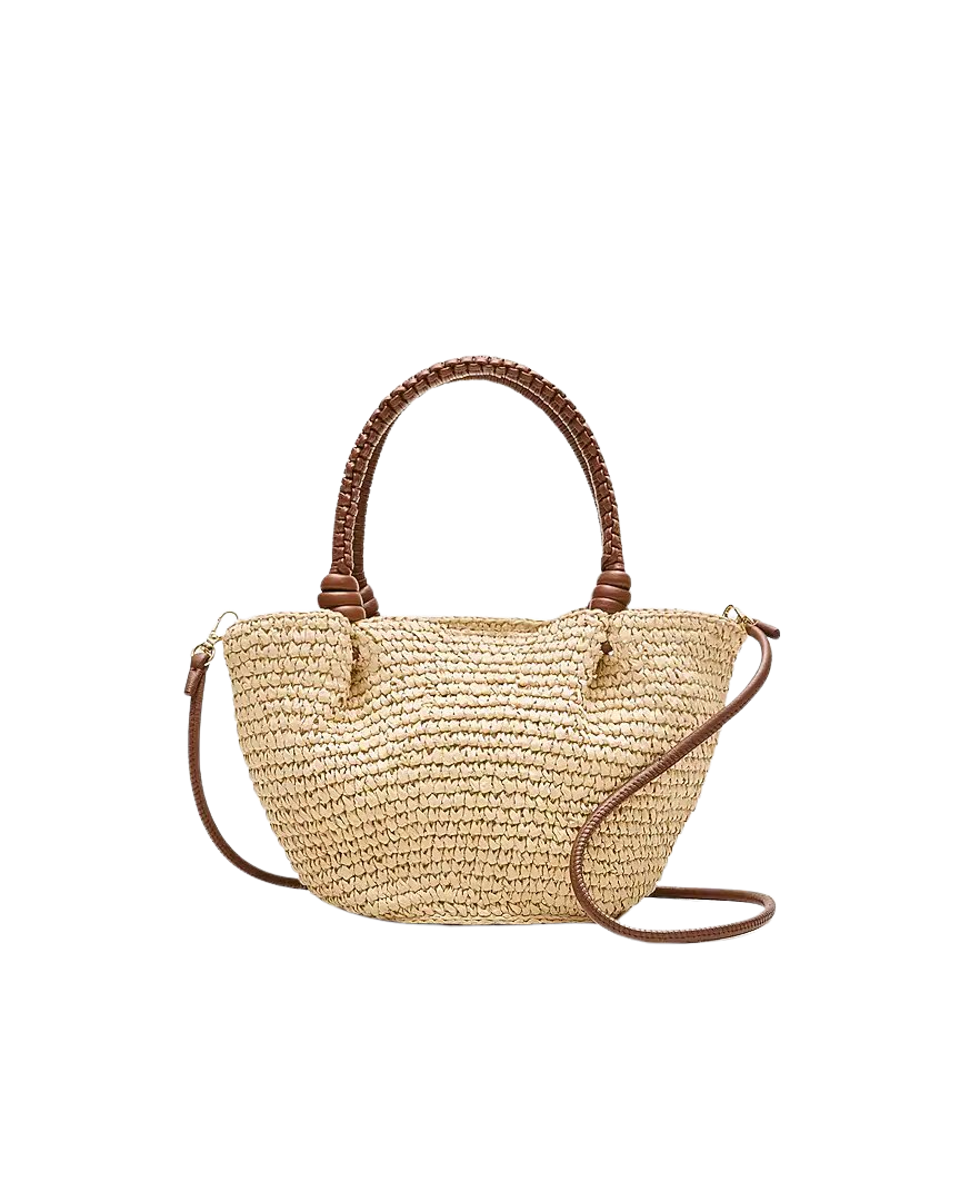 Small handknotted top-handle bag