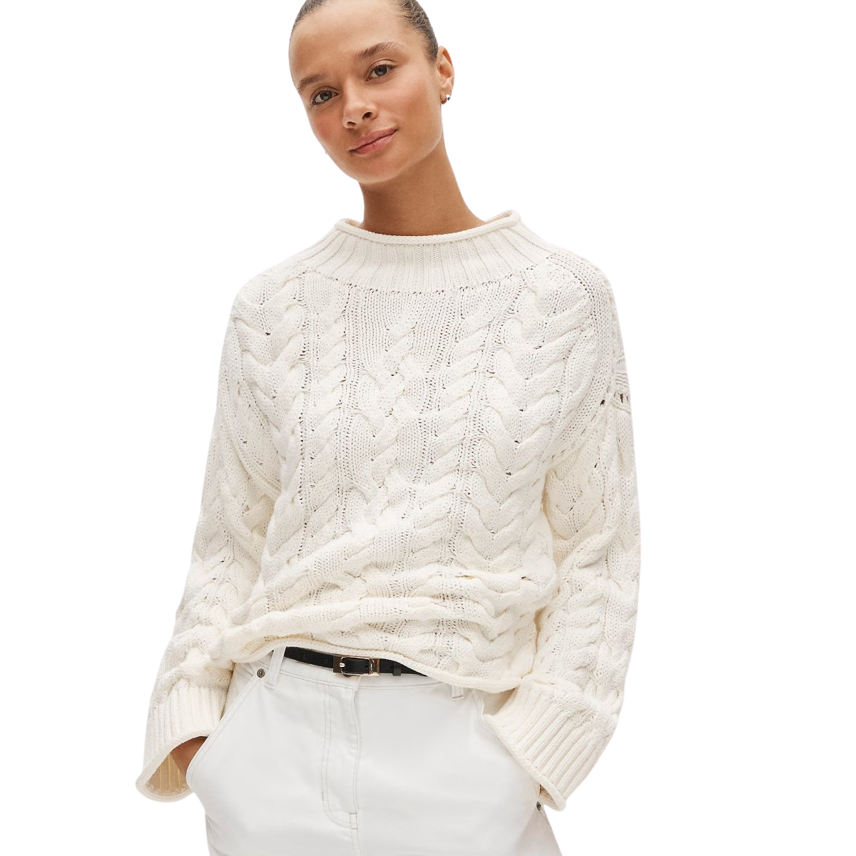 2025 Rollneck™ cable-knit sweater