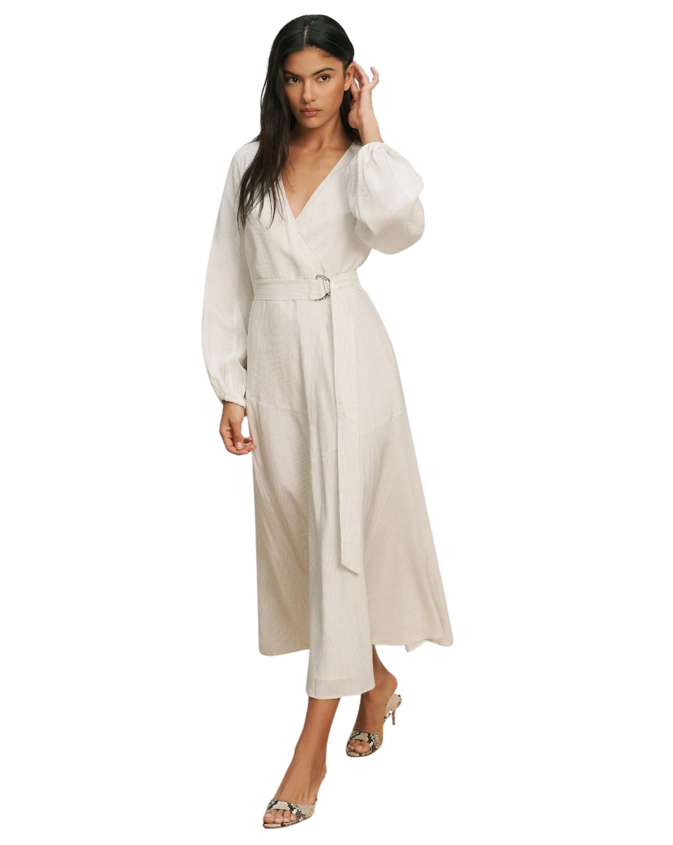 Seneca Bishop-Sleeve Midi Dress