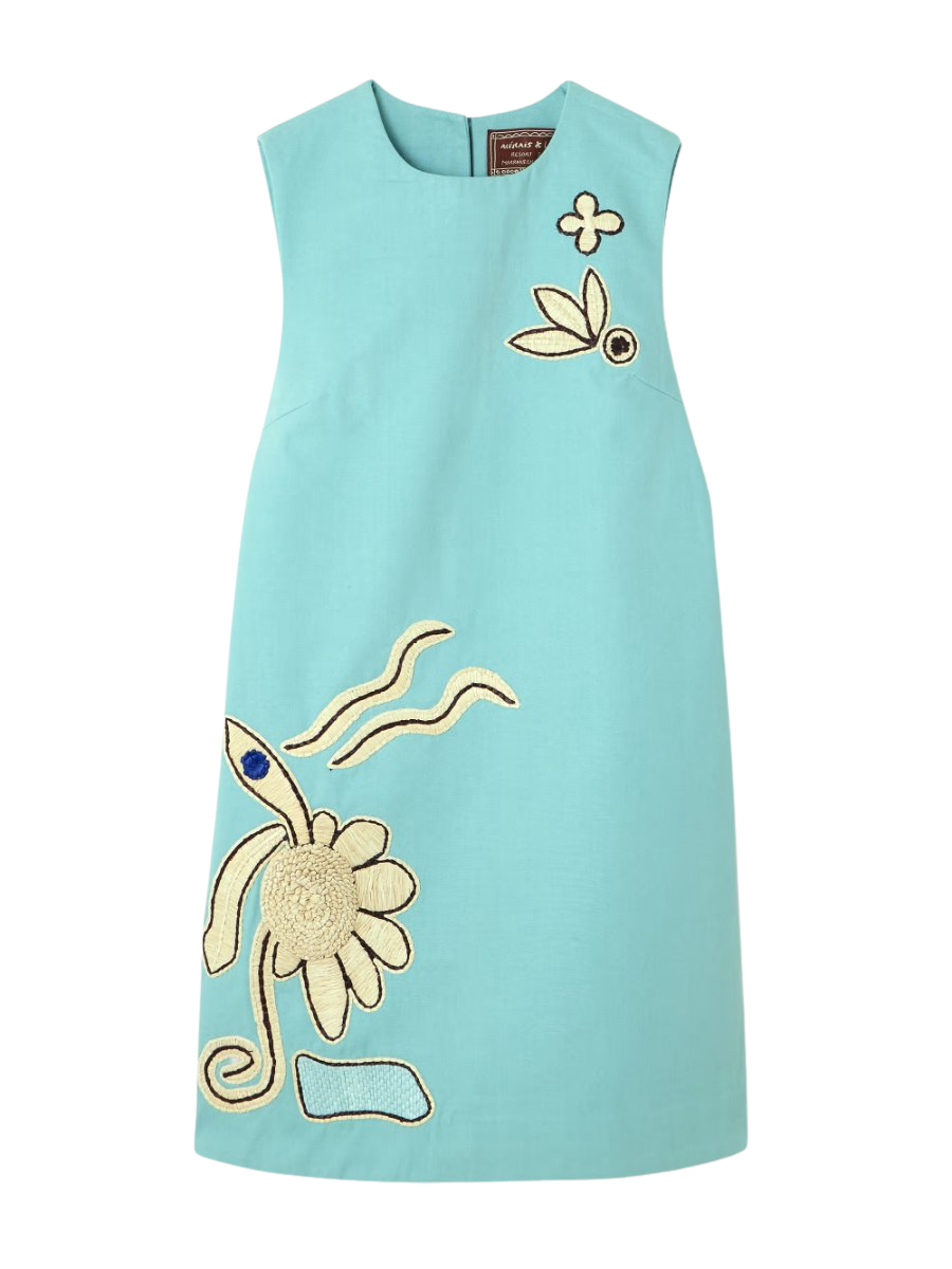 Azar embroidered cotton-canvas mini dress