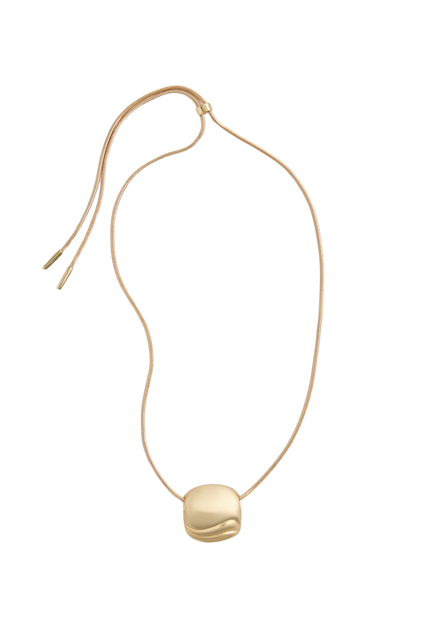 High Polish Gold Rue Pendant Necklace