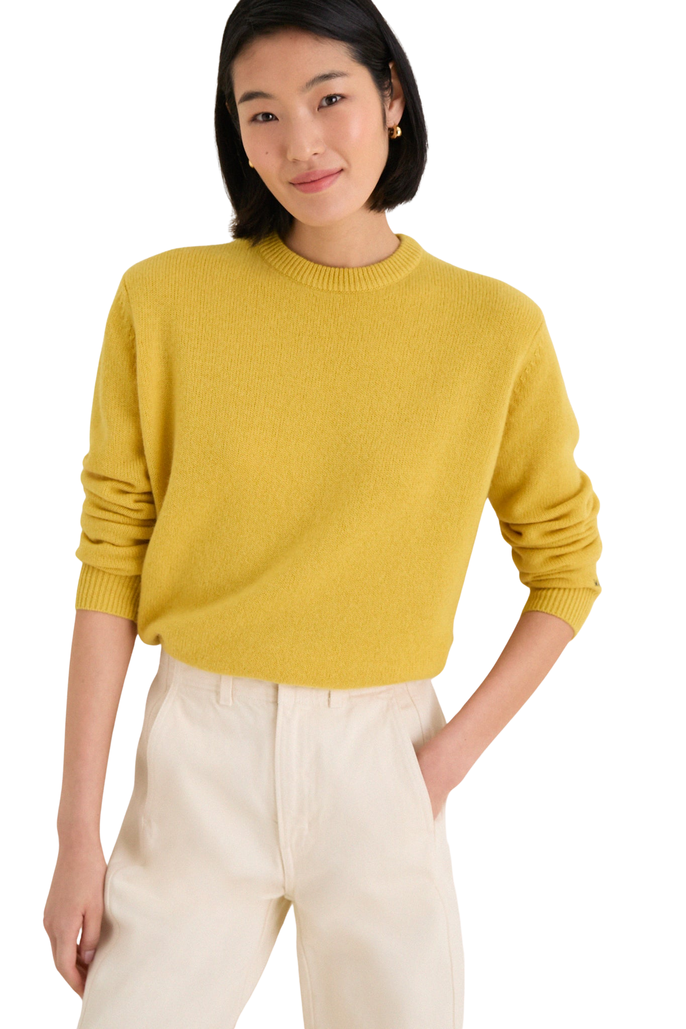 Marigold Cashmere Boyfriend Bodie Crewneck