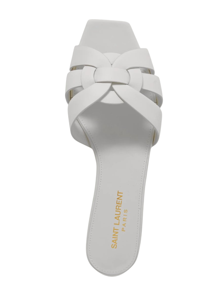 SAINT LAURENT Tribute woven leather slides
