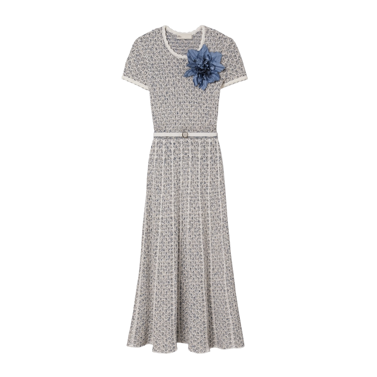 FLORAL APPLIQUÉ KNIT DRESS