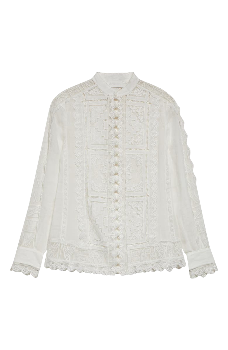 Aster Embroidered Lace & Eyelet Shirt