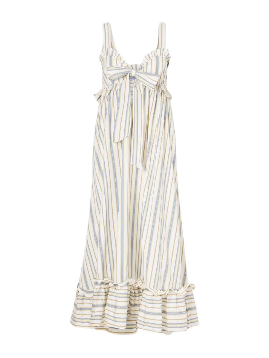 Valentina striped cotton maxi dress
