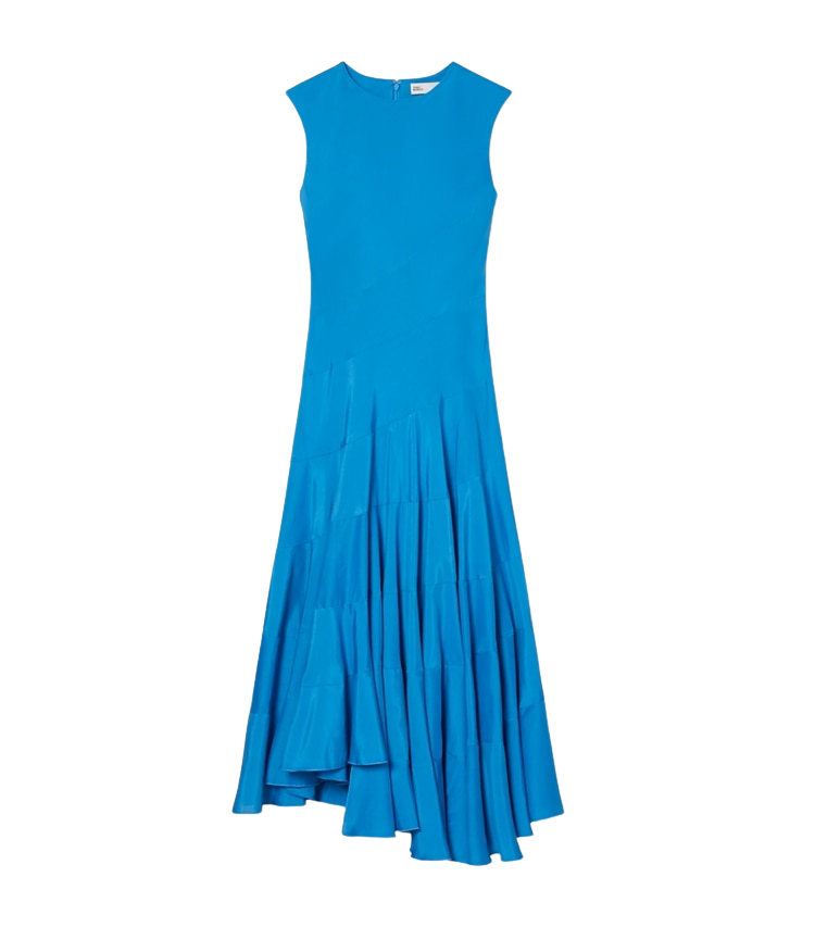 FLARED COTTON SILK DRESS