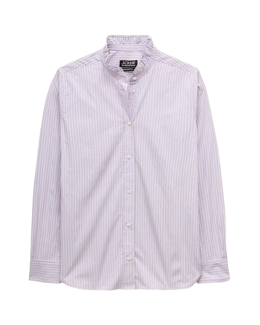 Jules ruffle-collar shirt in striped cotton poplin