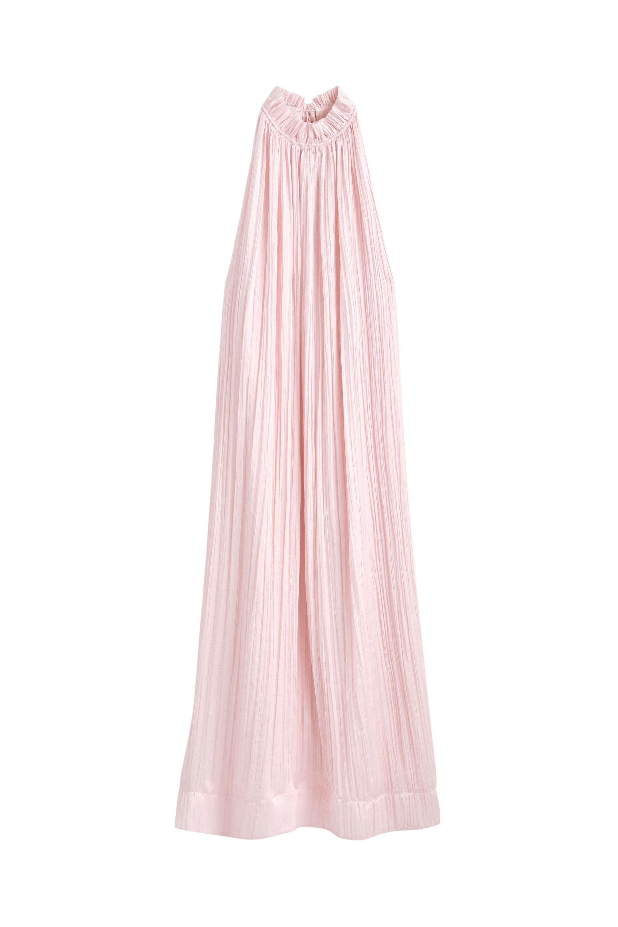 CRINKLED-SATIN MIDI DRESS