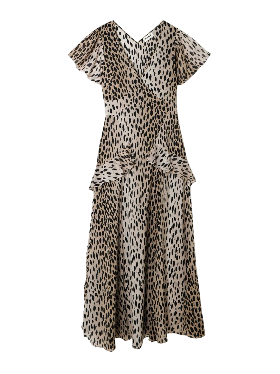 Evie ruffled leopard-print silk-chiffon midi dress
