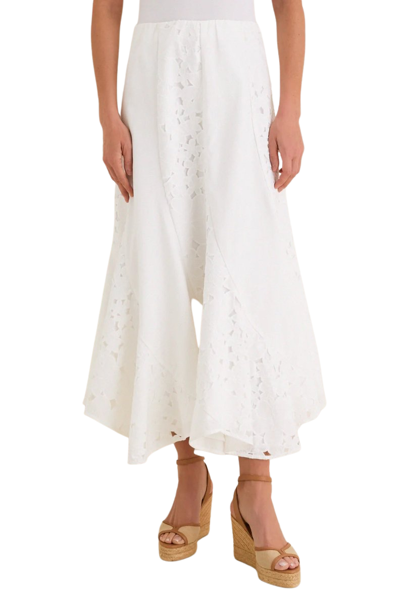 White Eyelet Mallory Skirt