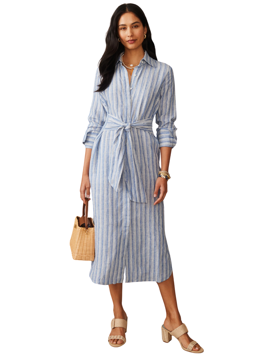 Orla Linen Dress in Stripe