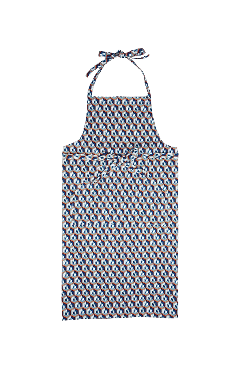Apron With Pocket Cubo Giallo/Fuxsia Blue