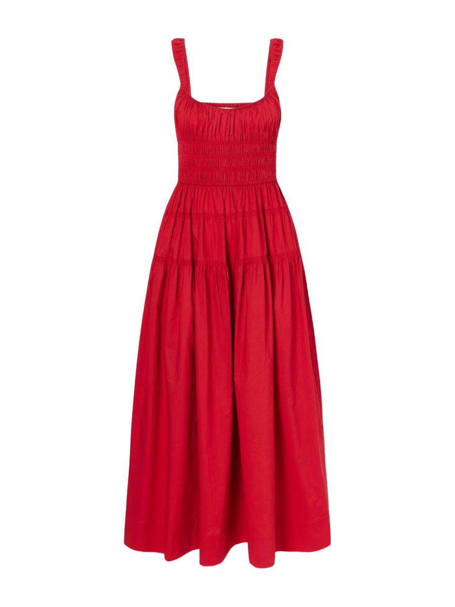 Clover organic cotton-poplin midi dress