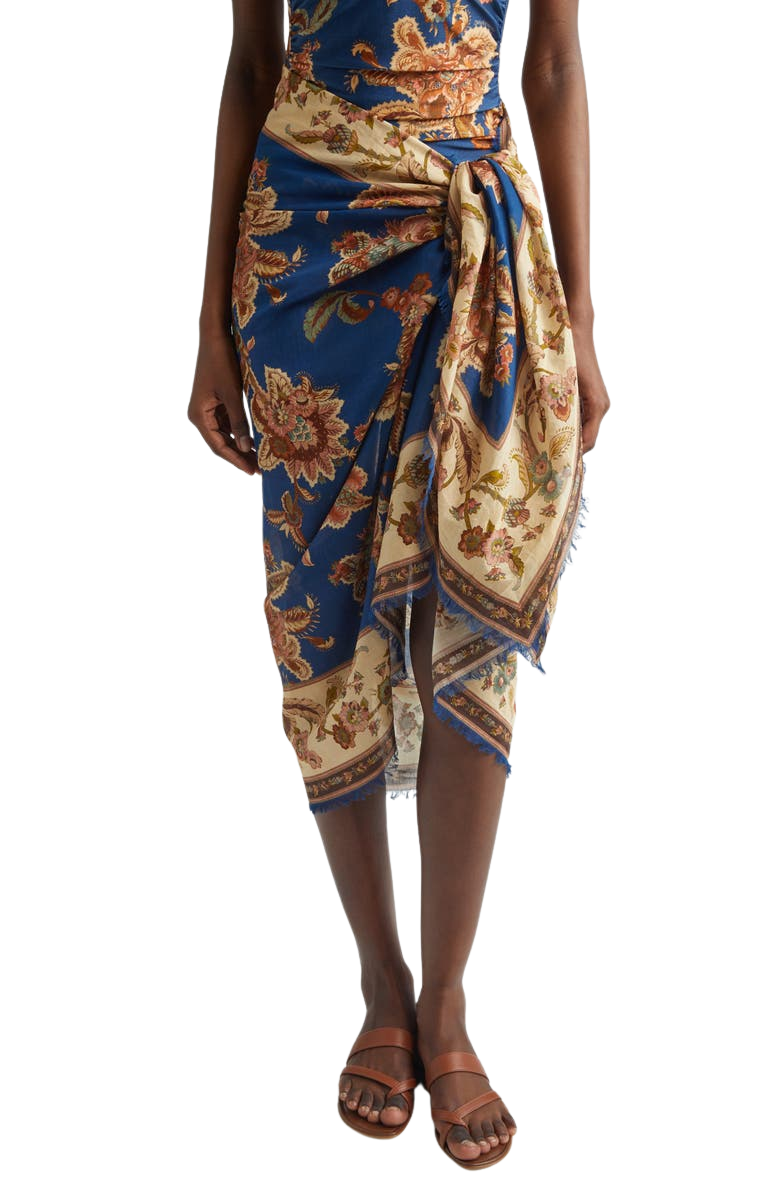 Floral Paisley Frayed Cotton Pareo