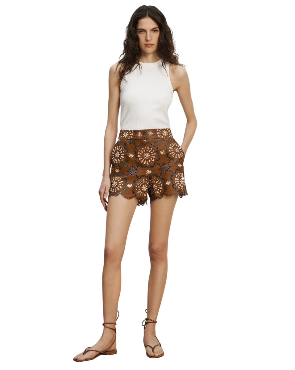 Allen Linen Eyelet Short