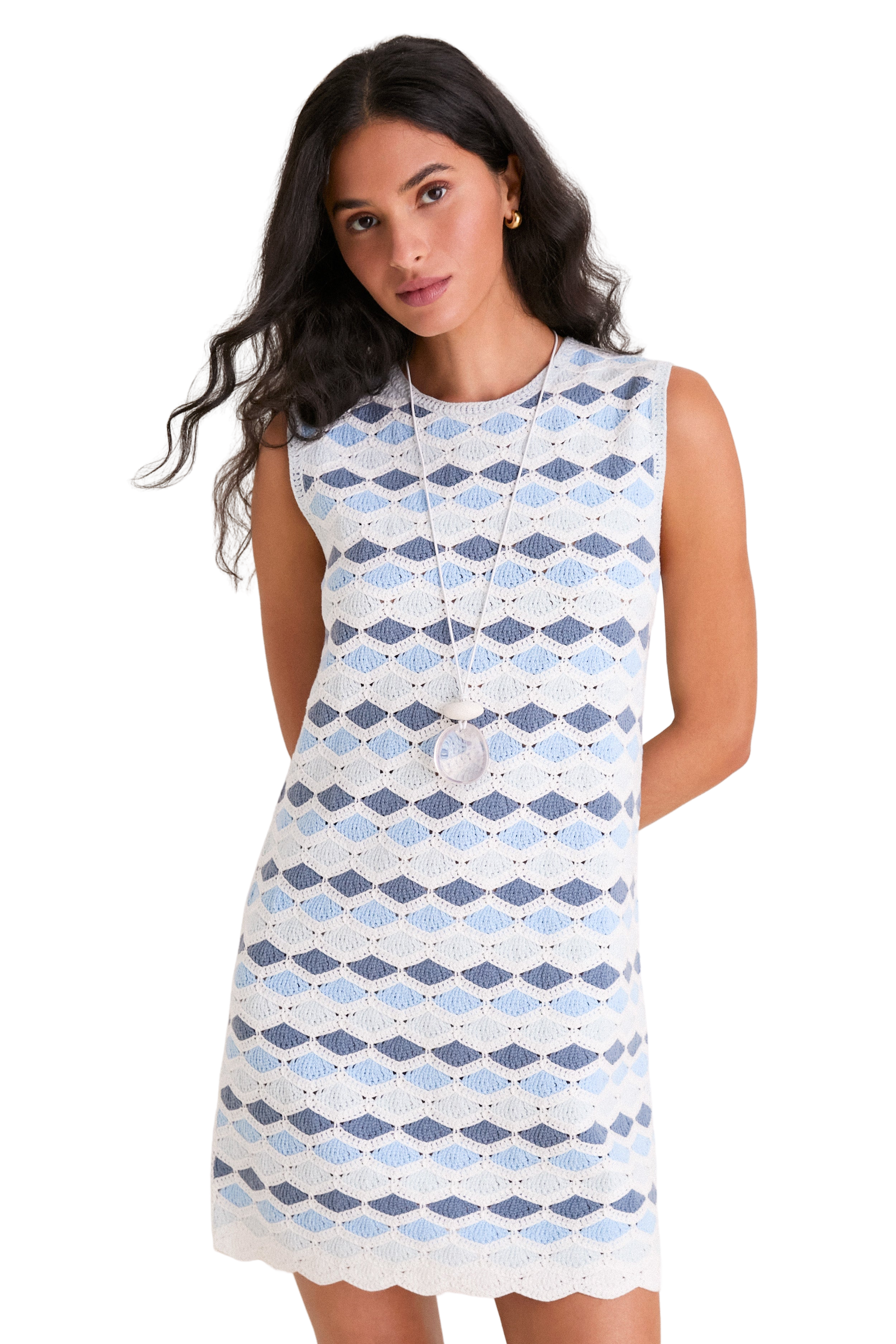 Sea Glass Crochet Evelyn Shift Dress