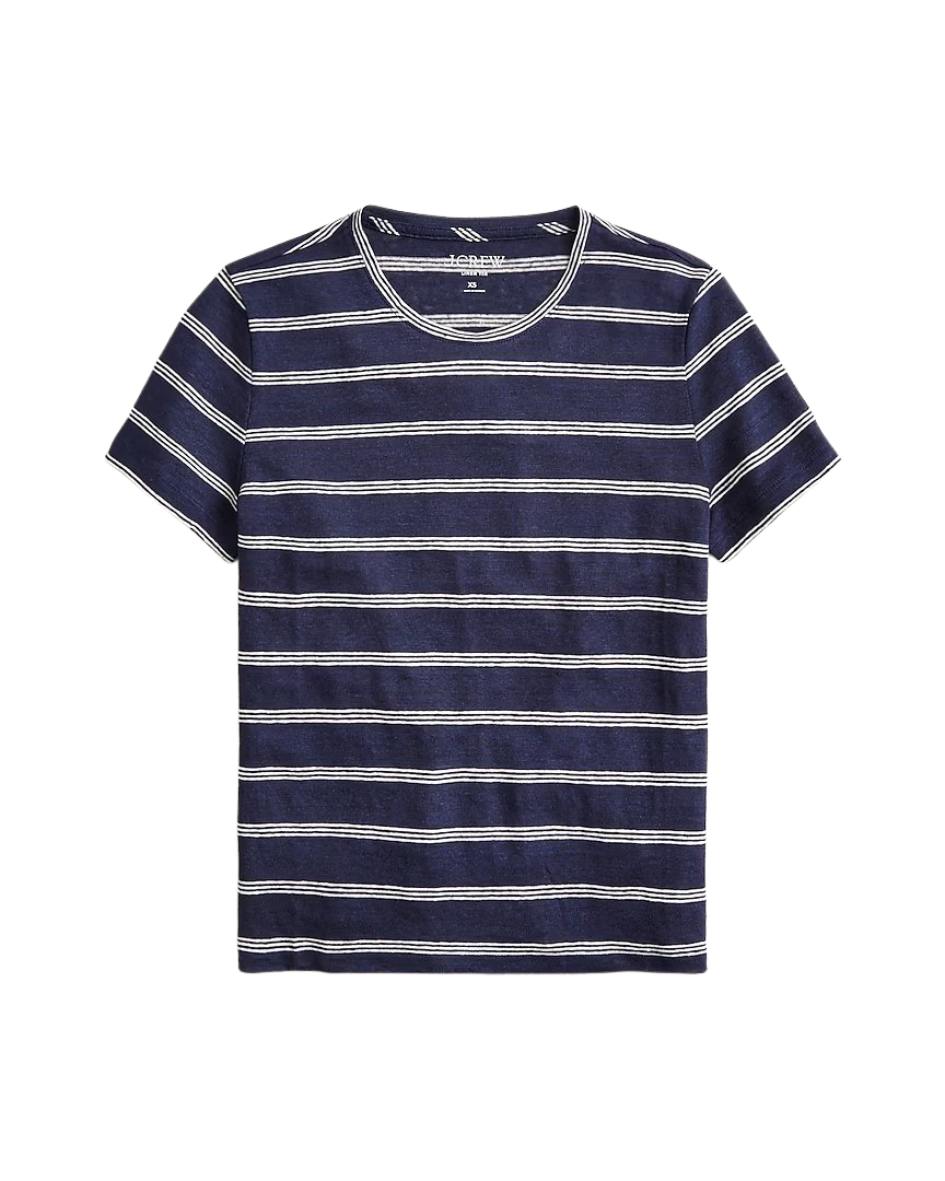 New relaxed linen T-shirt in stripe