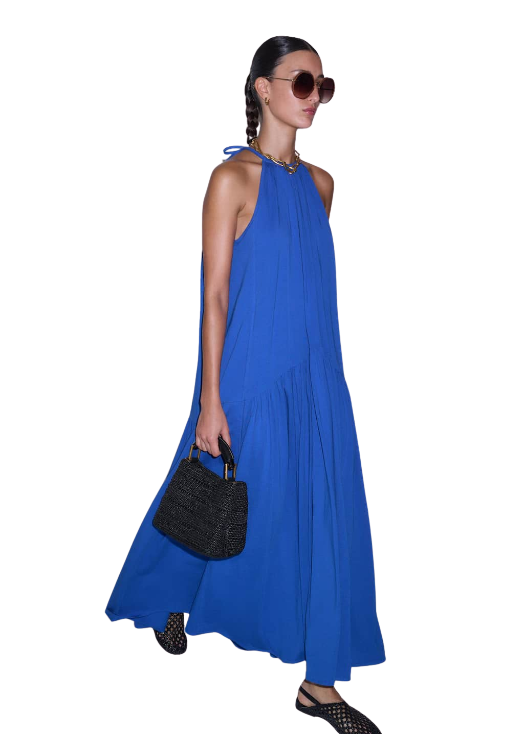 Halterneck Maxi Dress Cotton Jersey