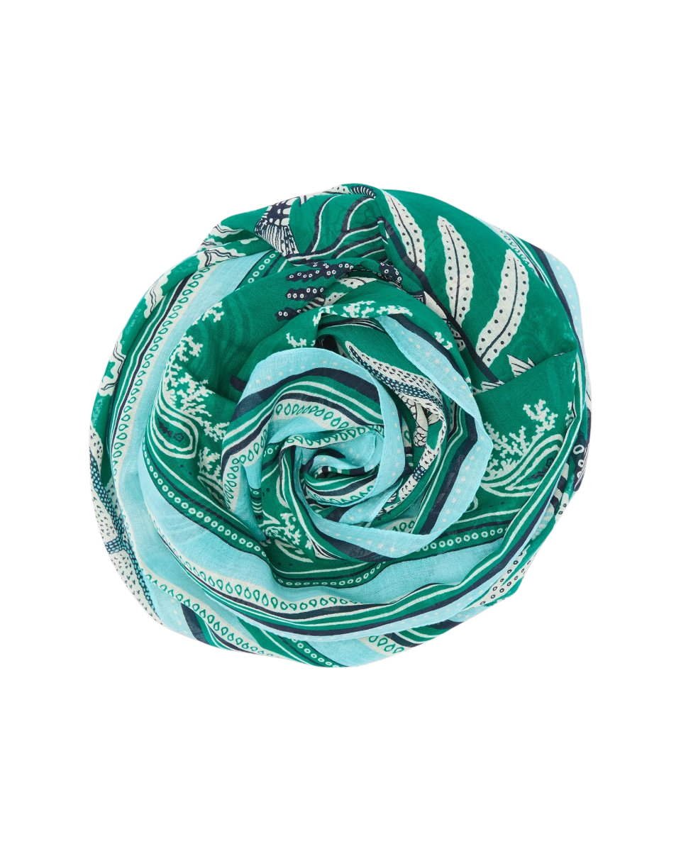 Neptune Scarf in Turquoise Cotton
