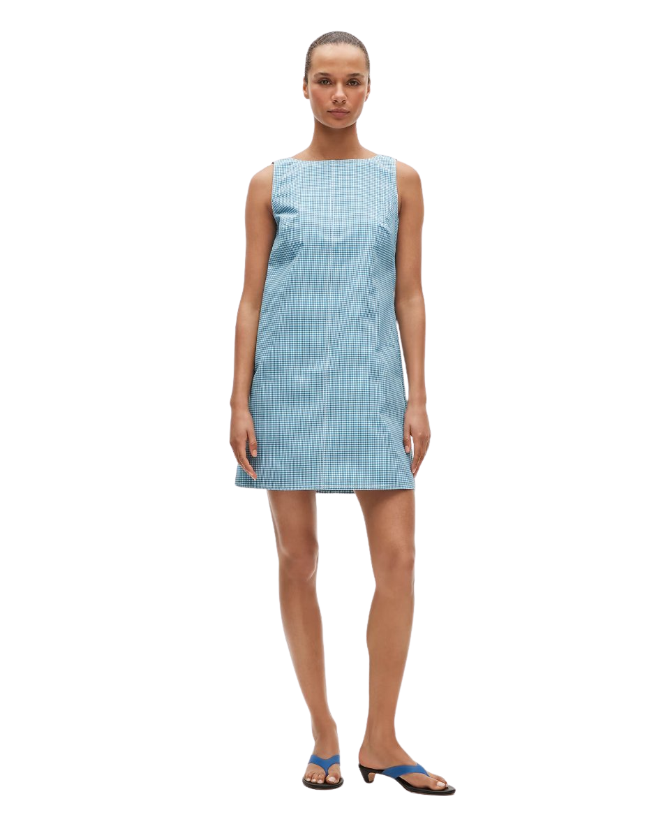 Billie dress in gingham double cotton poplin