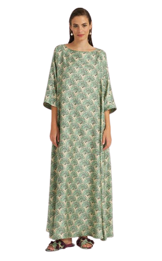 Muumuu Dress Round Neck Fans Menta