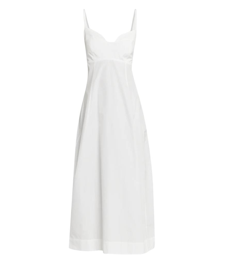 Co Sleeveless Cotton Sateen Bustier Midi Dress