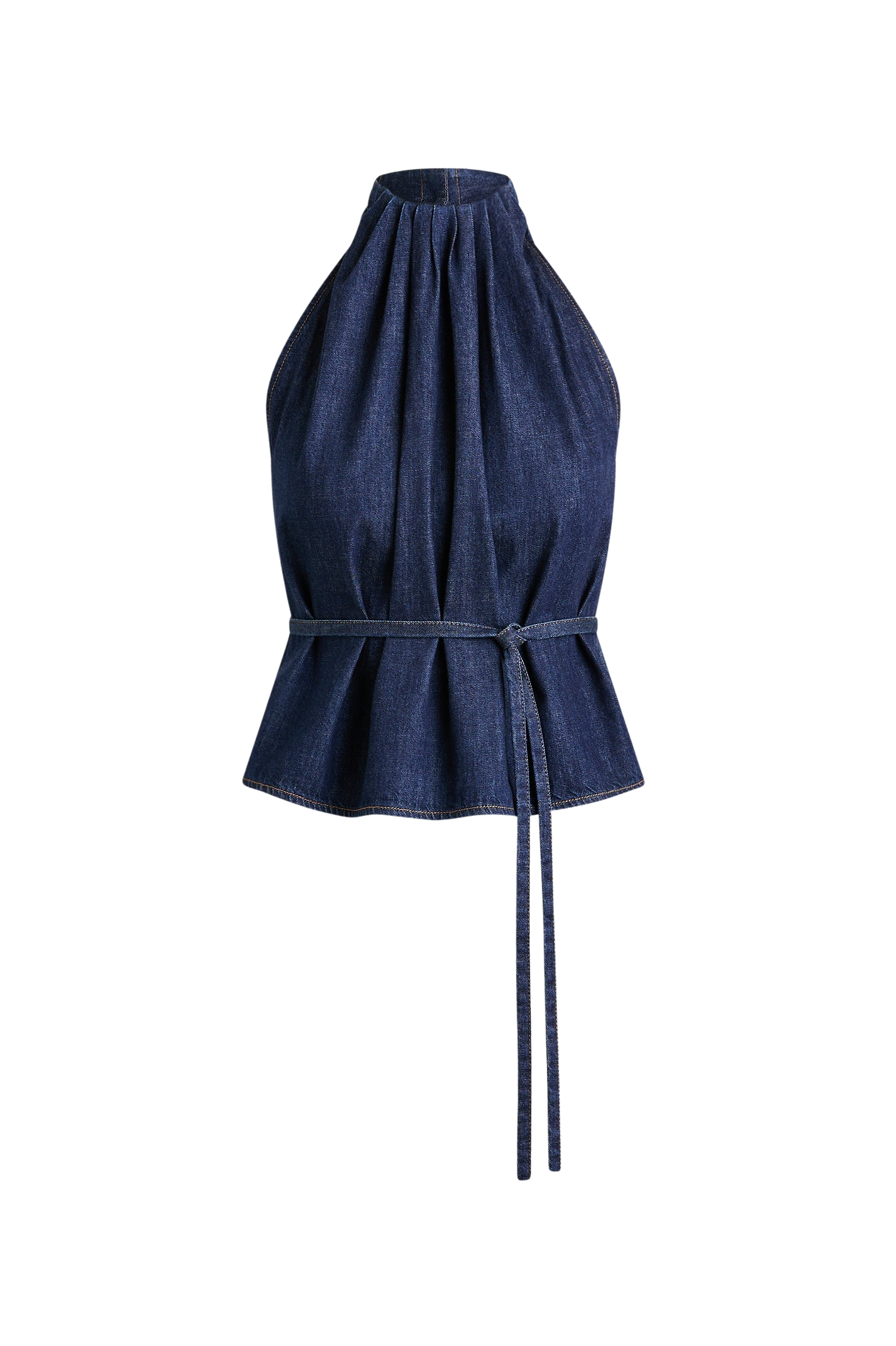 Denim Gather Neck Top