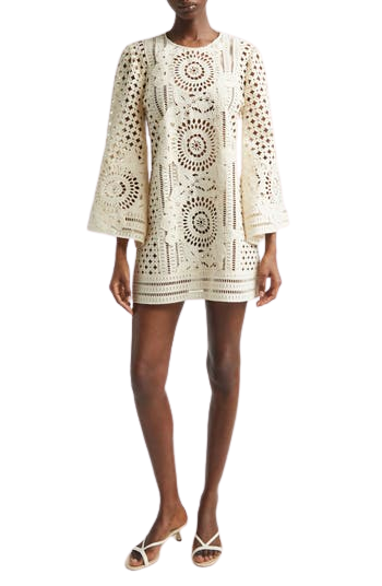 INdra Embroidered Eyelet Minidress