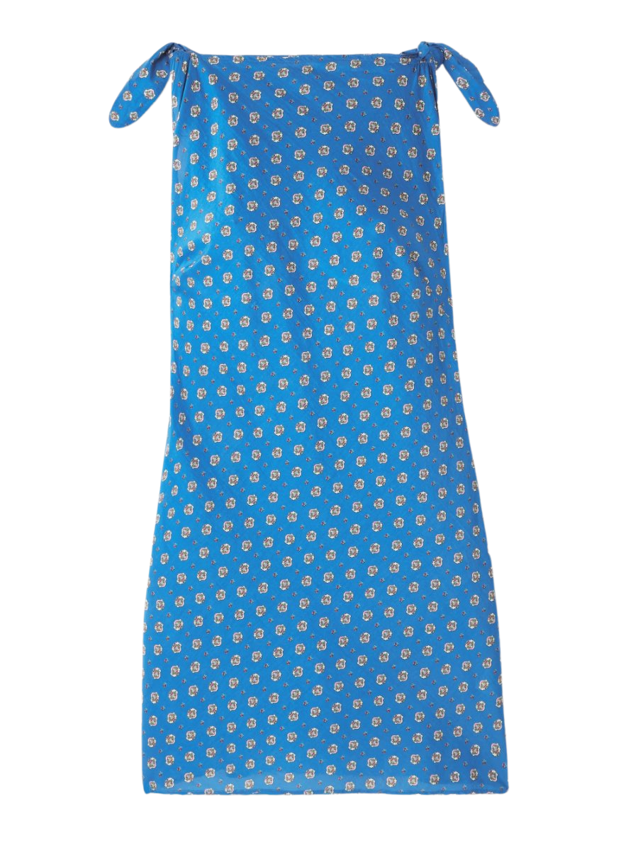 Maltina tie-detailed printed cotton and silk-blend mini dress