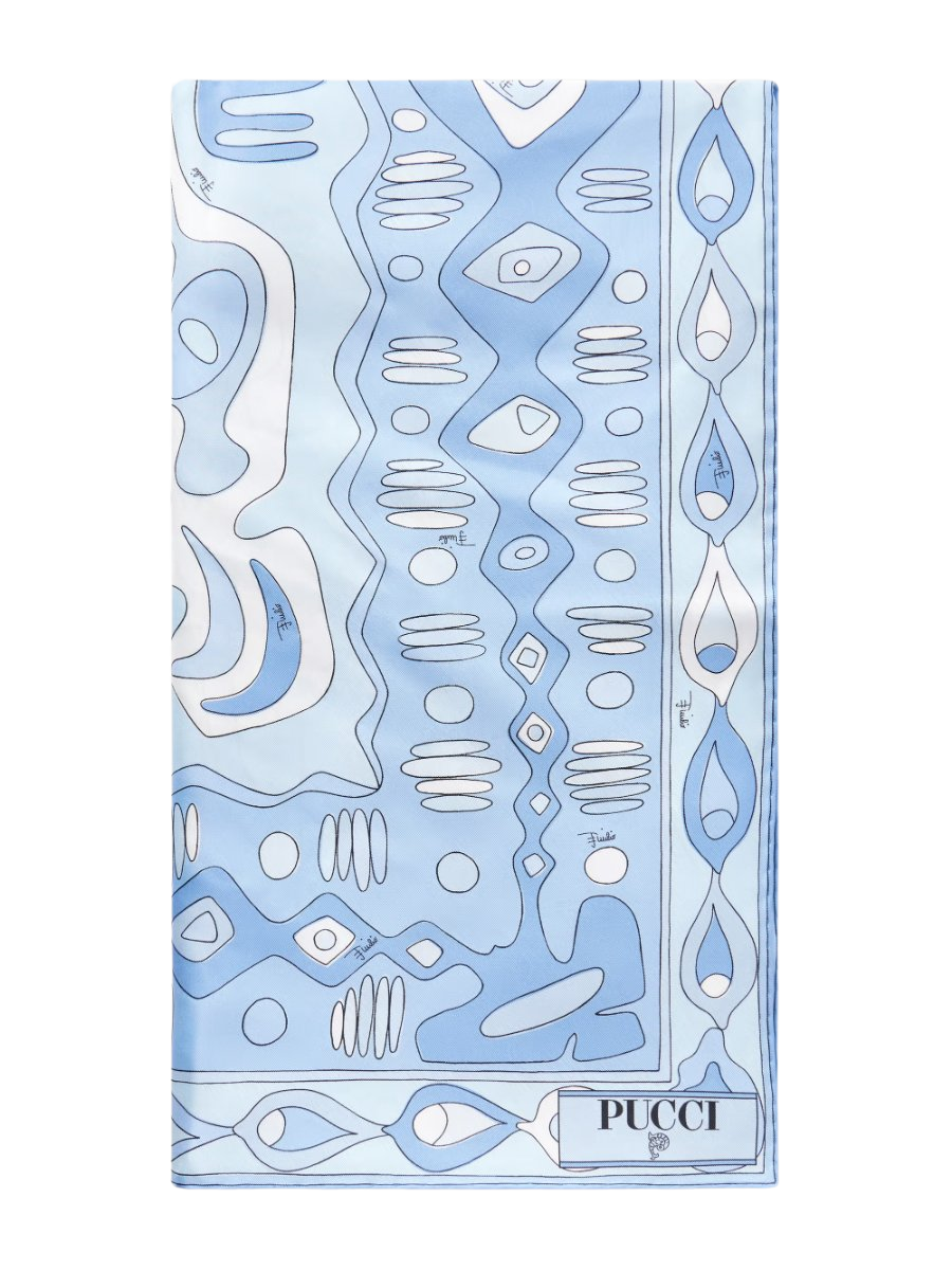 Printed silk-twill scarf