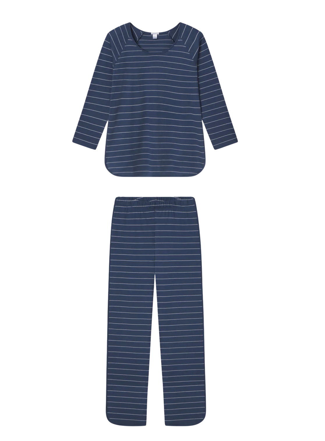 Pima Long-Long Set in Navy Boating Stripe
