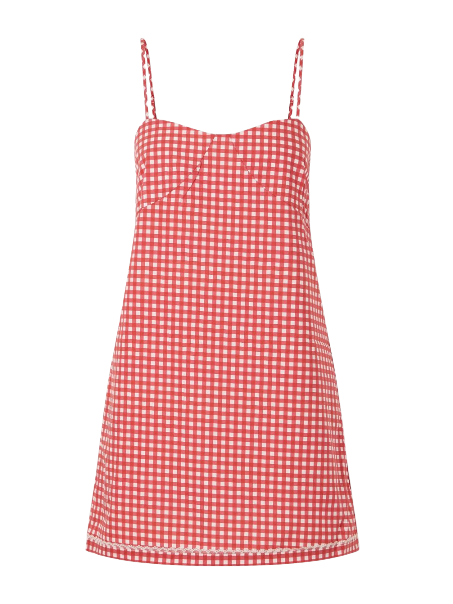 Lindie gingham cotton mini dress