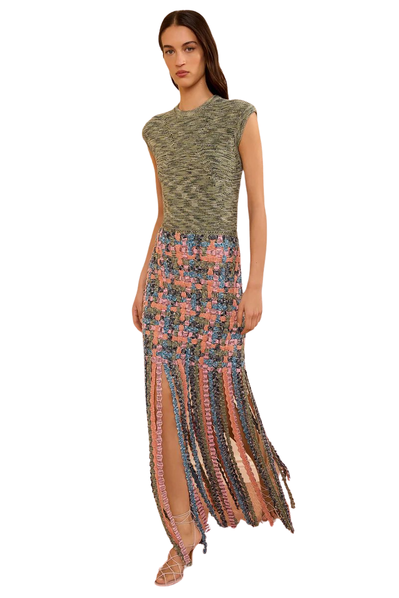 Gais Knit Skirt with Fringe