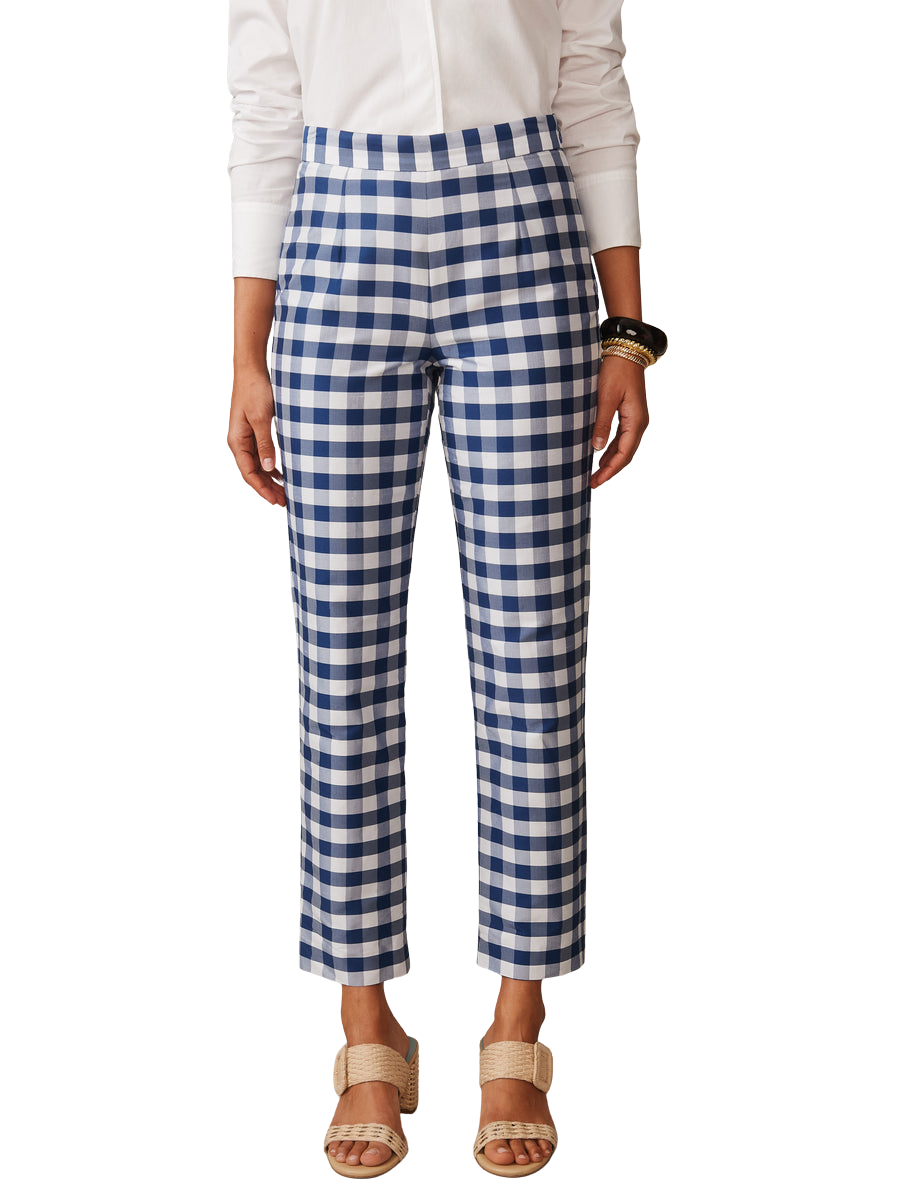 Millbrook Silk Blend Pants in Gingham