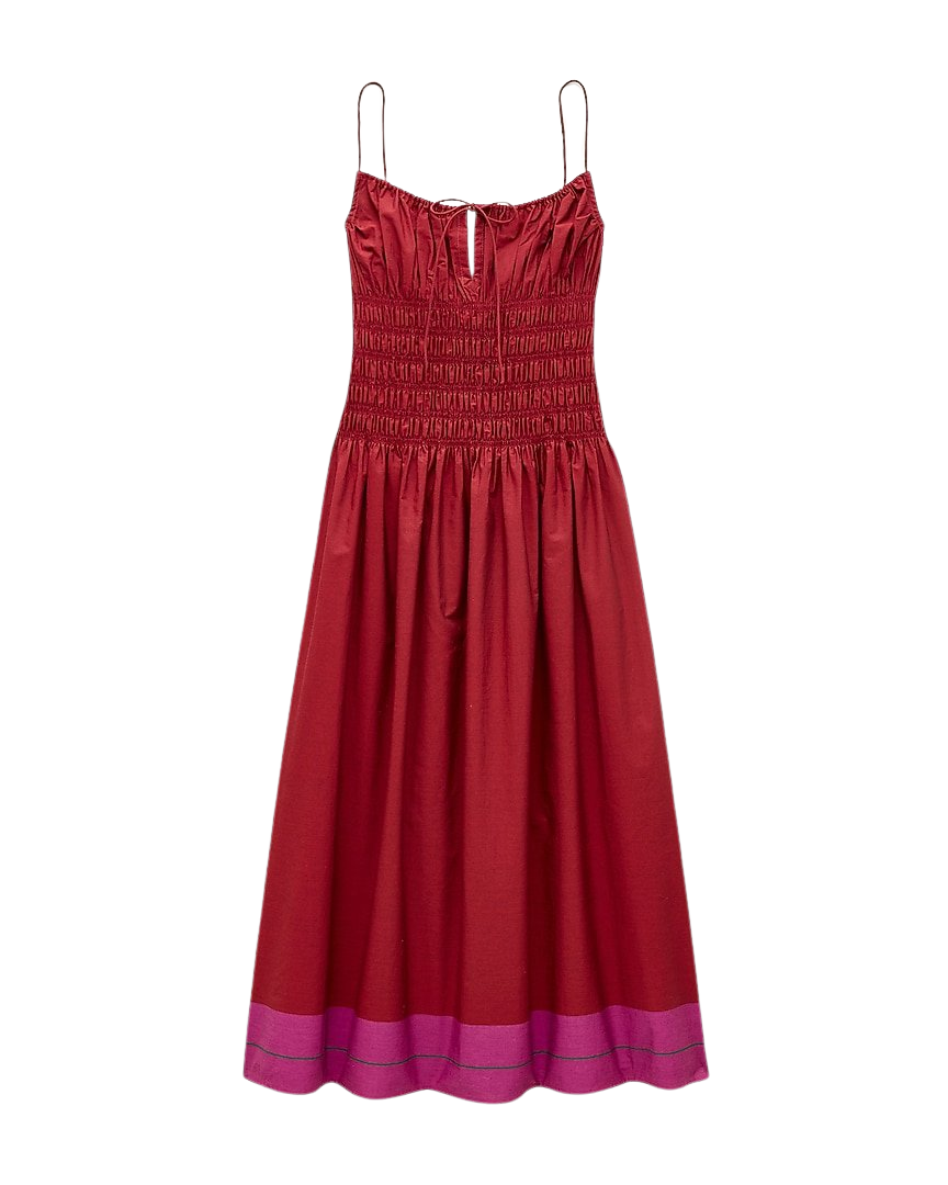 Reverie dress in colorblock cotton poplin
