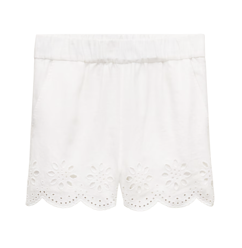 Tropez eyelet short in linen