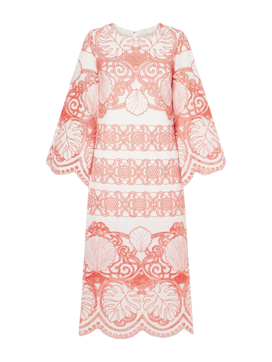 Seraphina broderie anglaise cotton-blend poplin midi dress