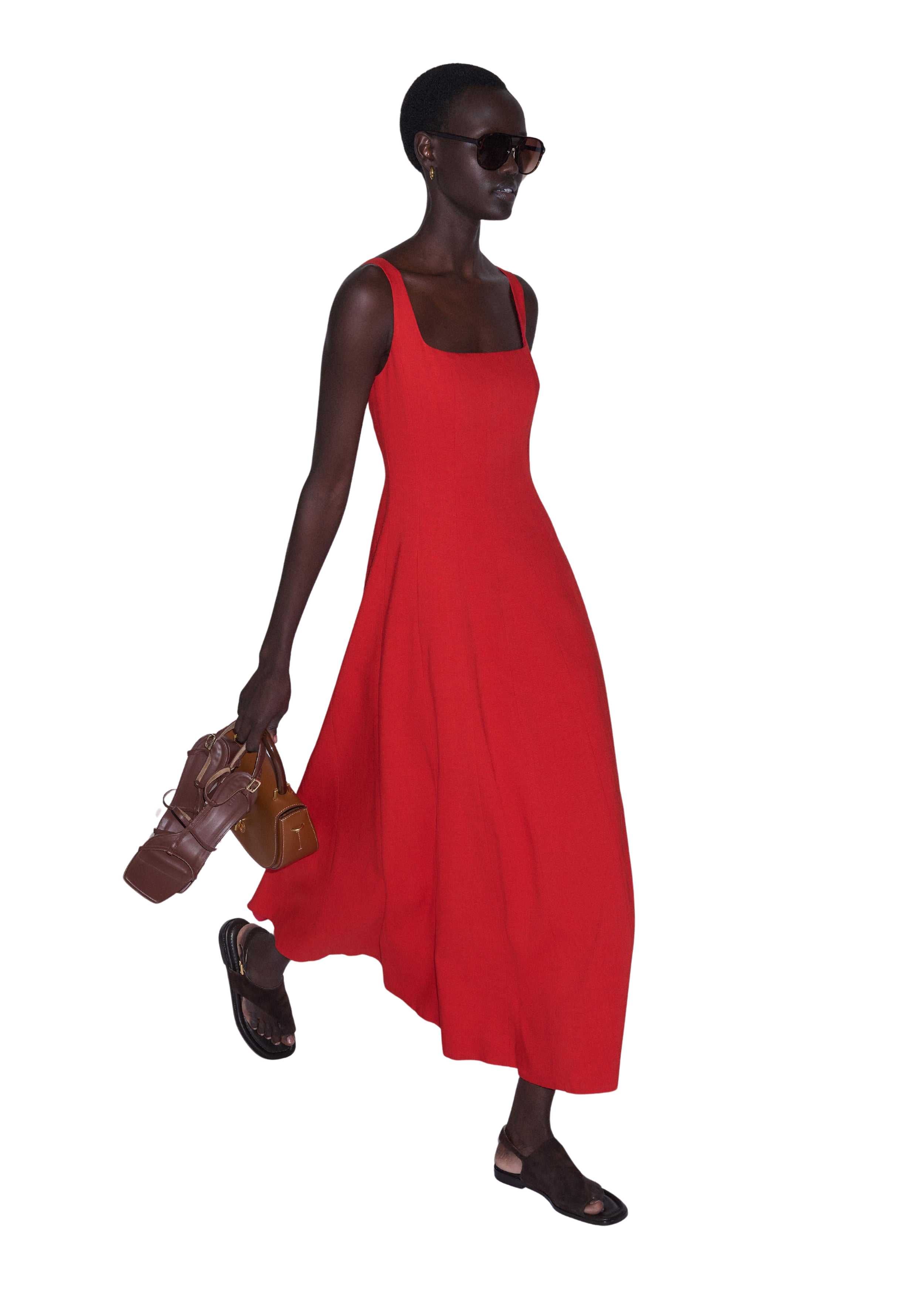 Fit + Flare Maxi Dress Textured Tailoring