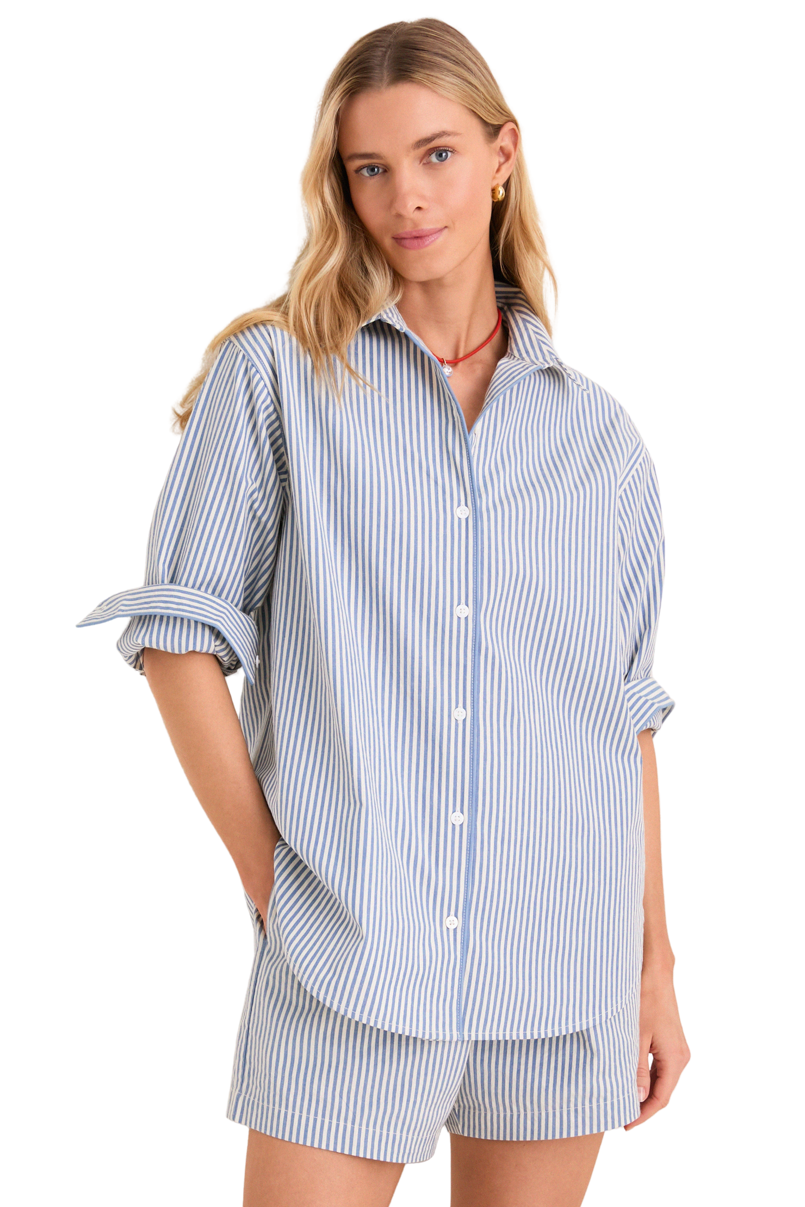 Blue Stripe Seersucker Hardin Button Down