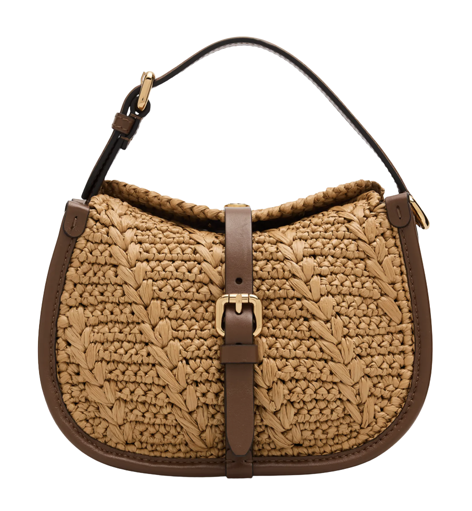 Etro Pony Crochet Faux Raffia Top Handle Bag